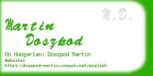 martin doszpod business card
